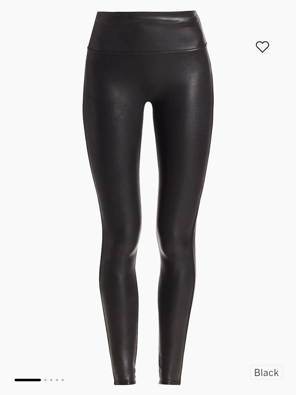 SPANX Black Faux Leather High-Rise Leggings Size M